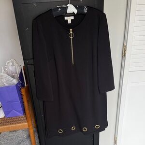 Chico's Elegant Black Dress with Gold Accents